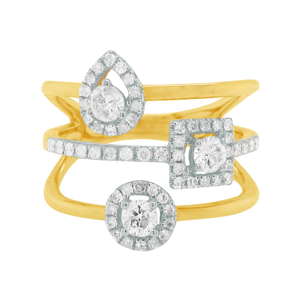 14K GOLD DIAMOND AVA RING