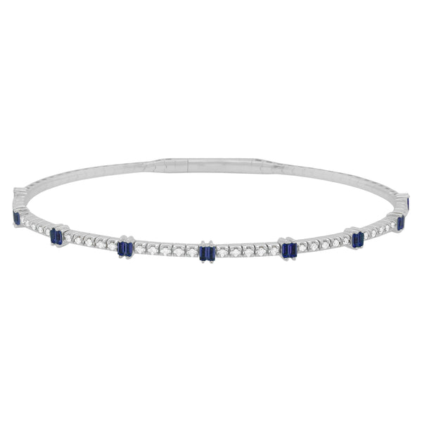 14K GOLD DIAMOND SAPPHIRE KAIA FLEX BANGLE