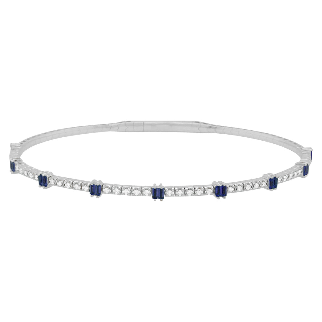 14K GOLD DIAMOND SAPPHIRE KAIA FLEX BANGLE