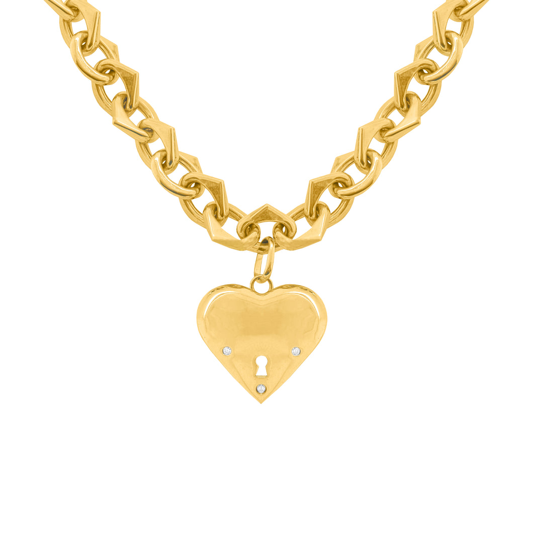 14K GOLD DIAMOND BECCA HEART NECKLACE