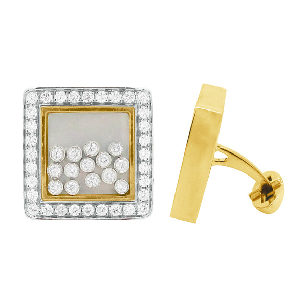 14K GOLD DIAMOND LEO CUFFLINKS
