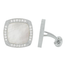 14K GOLD DIAMOND MOTHER OF PEARL CASEY CUFFLINKS