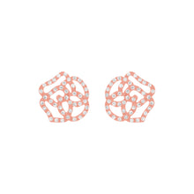 14K GOLD DIAMOND MEDIUM CAMELLIA STUDS