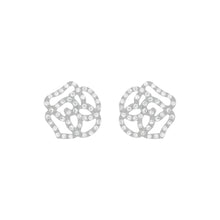 14K GOLD DIAMOND MEDIUM CAMELLIA STUDS