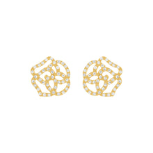 14K GOLD DIAMOND MEDIUM CAMELLIA STUDS