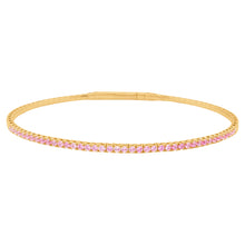 14K GOLD PINK SAPPHIRE JOELLE FLEX BANGLE