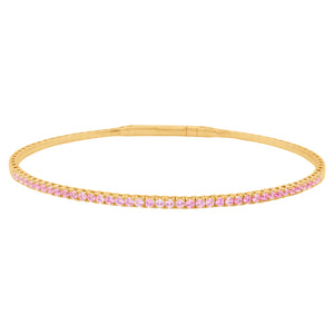 14K GOLD PINK SAPPHIRE JOELLE FLEX BANGLE