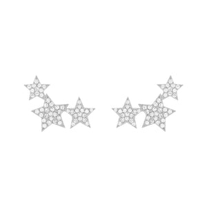 14K GOLD DIAMOND THREE STAR STUDS