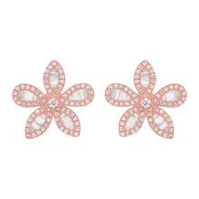 14K GOLD DIAMOND ROSIE FLOWER STUDS
