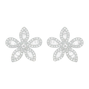 14K GOLD DIAMOND ROSIE FLOWER STUDS