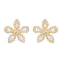 14K GOLD DIAMOND ROSIE FLOWER STUDS