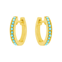 14K GOLD ELENA TURQUOISE HUGGIES