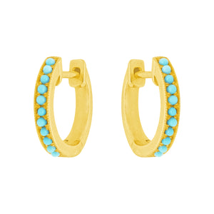 14K GOLD ELENA TURQUOISE HUGGIES