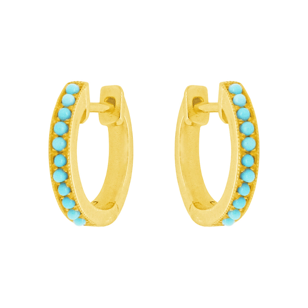 14K GOLD ELENA TURQUOISE HUGGIES