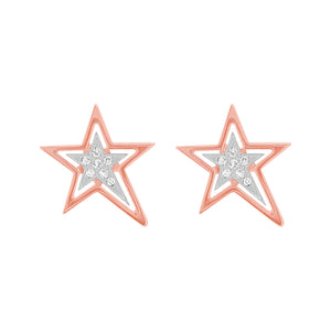 14K GOLD DIAMOND ZENA STAR STUDS
