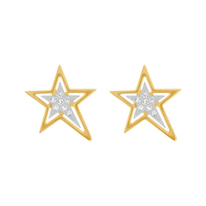 14K GOLD DIAMOND ZENA STAR STUDS