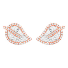 14K GOLD DIAMOND HALLIE LEAF STUDS