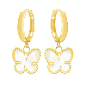 14K GOLD MOTHER OF PEARL FIONA BUTTERFLY EARRINGS