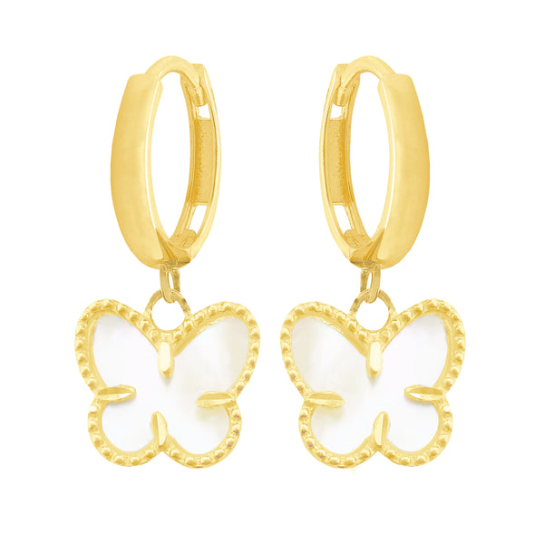 14K GOLD MOTHER OF PEARL FIONA BUTTERFLY EARRINGS