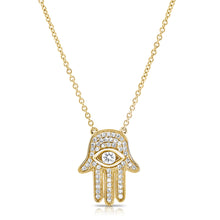 14K GOLD DIAMOND EVIE HAMSA NECKLACE