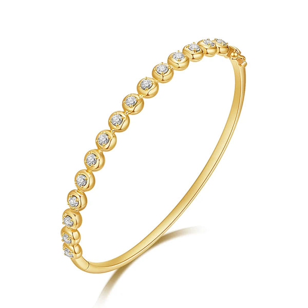 14K GOLD DIAMOND KERI BEZEL BANGLE