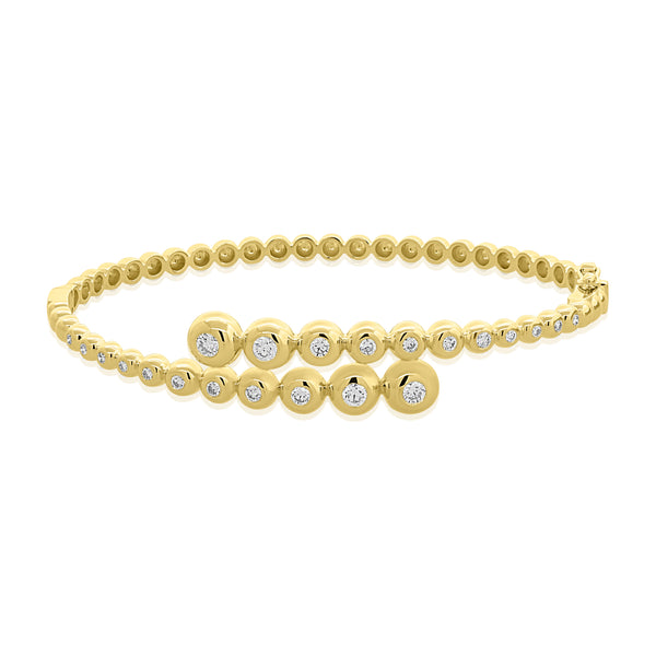 14K GOLD DIAMOND COLLETTE BEZEL BANGLE
