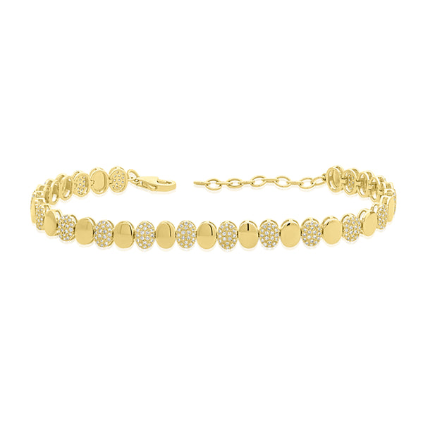 14K GOLD DIAMOND MILA OVAL BRACELET