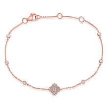 14K GOLD DIAMOND HEDI CLOVER BRACELET