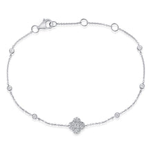 14K GOLD DIAMOND HEDI CLOVER BRACELET