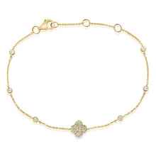 14K GOLD DIAMOND HEDI CLOVER BRACELET