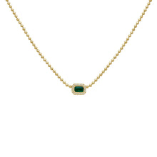 14K GOLD DIAMOND EMERALD SHANNA NECKLACE