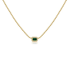 14K GOLD DIAMOND EMERALD SHANNA NECKLACE