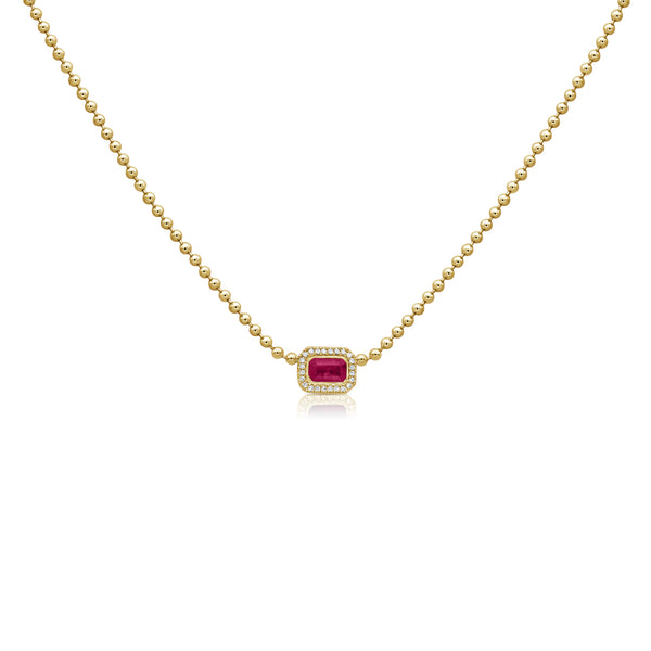 14K GOLD DIAMOND PINK SAPPHIRE SHANNA NECKLACE