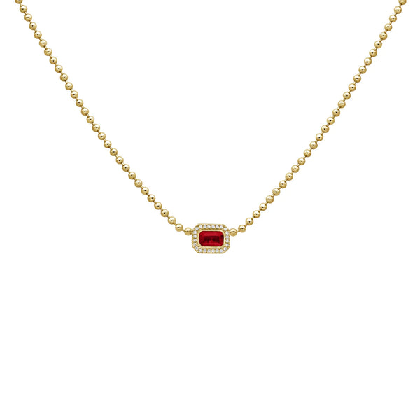 14K GOLD DIAMOND RUBY SHANNA NECKLACE
