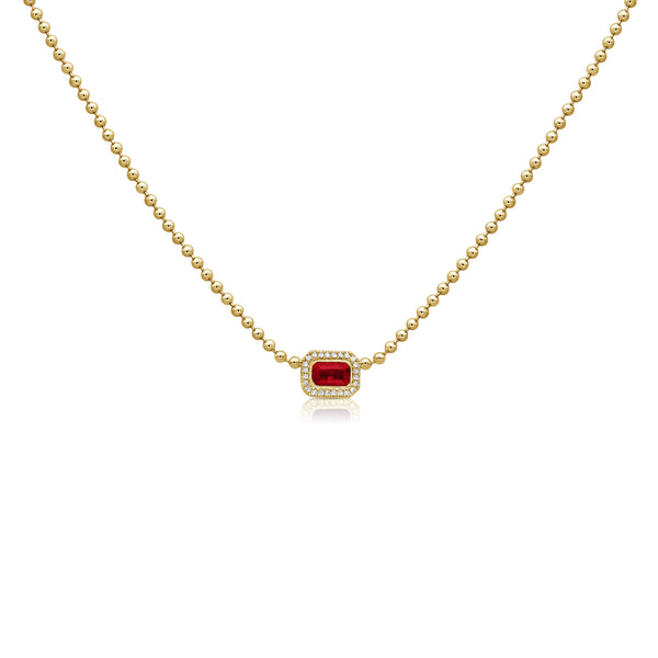 14K GOLD DIAMOND RUBY SHANNA NECKLACE