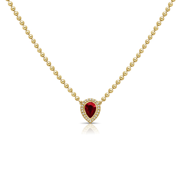 14K GOLD DIAMOND AND RUBY JACQUI NECKLACE