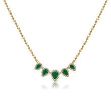 14K GOLD DIAMOND EMERALD ELIZA NECKLACE