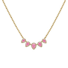 14K GOLD DIAMOND PINK SAPPHIRE ELIZA NECKLACE