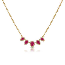 14K GOLD DIAMOND PINK SAPPHIRE ELIZA NECKLACE