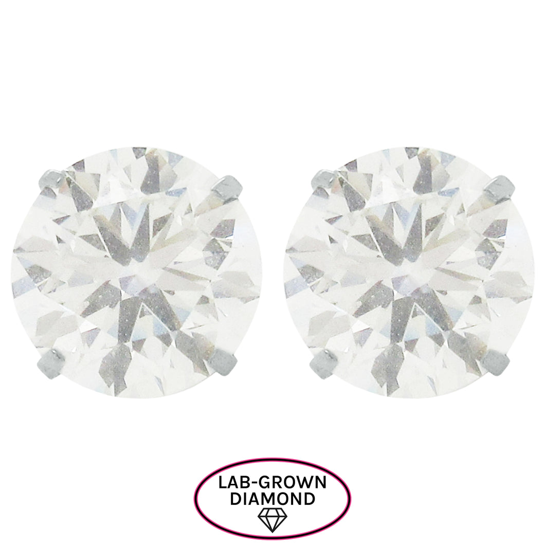 14K GOLD 6.00 CT LAB GROWN DIAMOND STUDS