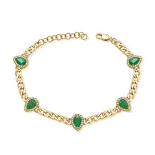 14K GOLD DIAMOND EMERALD LENI BRACELET