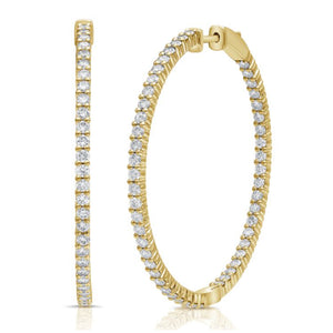 14K GOLD DIAMOND MADISON HOOPS