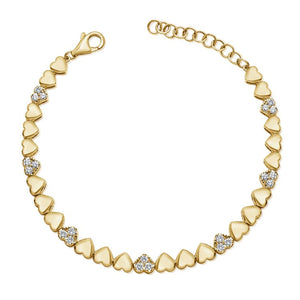 14K GOLD DIAMOND MAISY HEART BRACELET