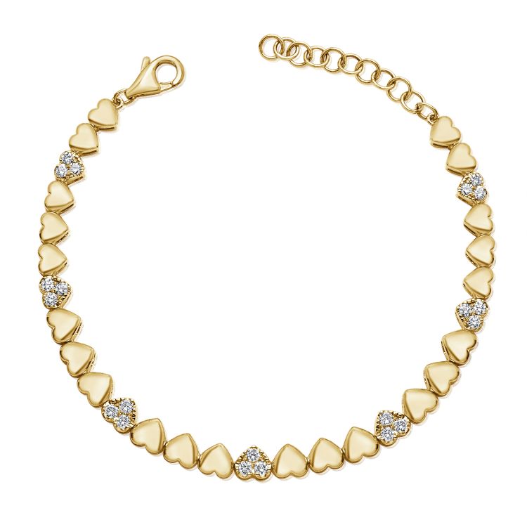 14K GOLD DIAMOND MAISY HEART BRACELET