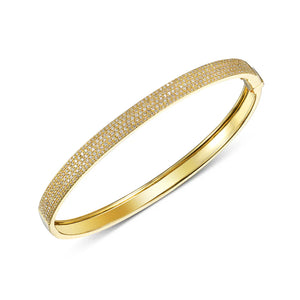 14K GOLD DIAMOND KELLY BANGLE