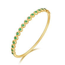 14K GOLD EMERALD KERI BEZEL BANGLE