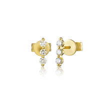 14K GOLD DIAMOND BRENT BAR STUDS