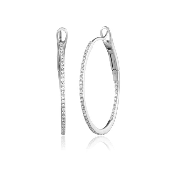 14K GOLD DIAMOND SIMEE HOOPS