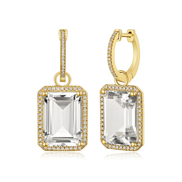 14K GOLD DIAMOND WHITE TOPAZ KIMMY EARRINGS