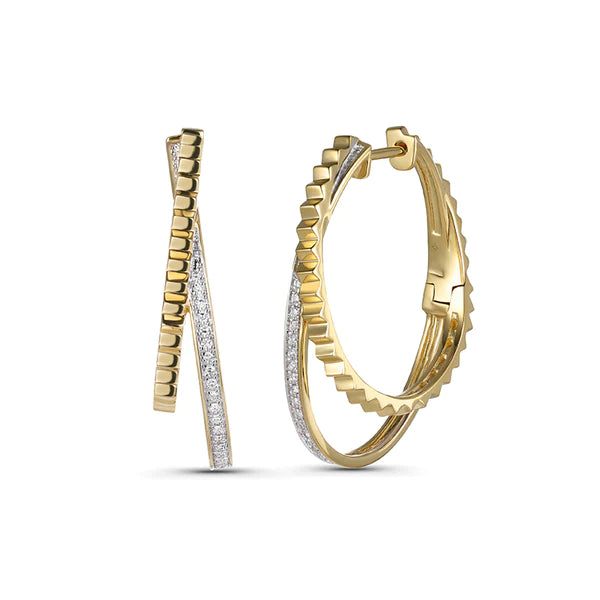 14K GOLD DIAMOND AMANDA HOOPS